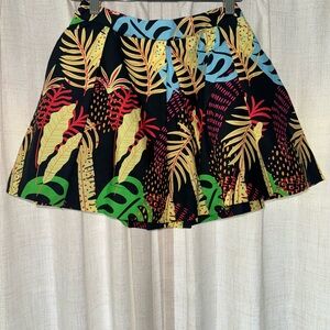 Forever 21 Black Tropical Print Mini Skirt